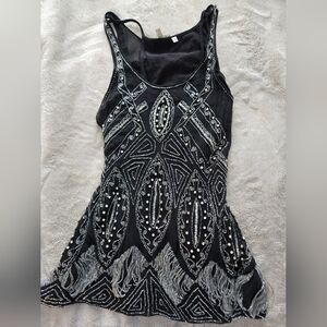 Joie beaded silk top, Y2K fairy tank top size M